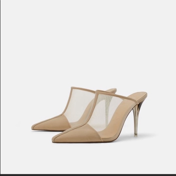 Zara Shoes - Zara Mesh High Heel Mules